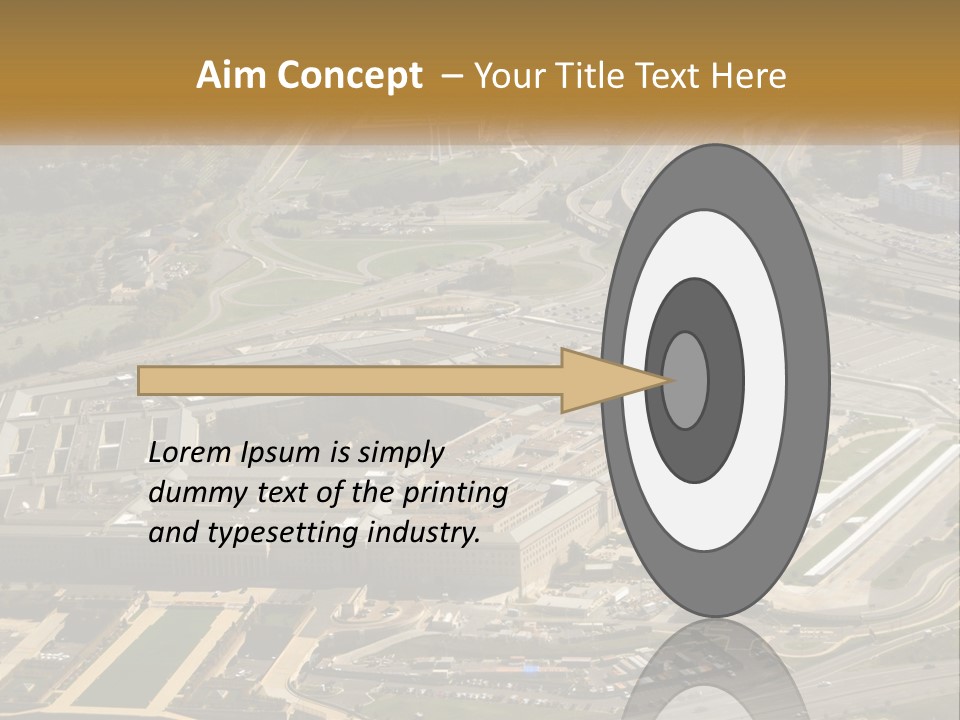 An Aerial View Of A Large Building In A City PowerPoint Template