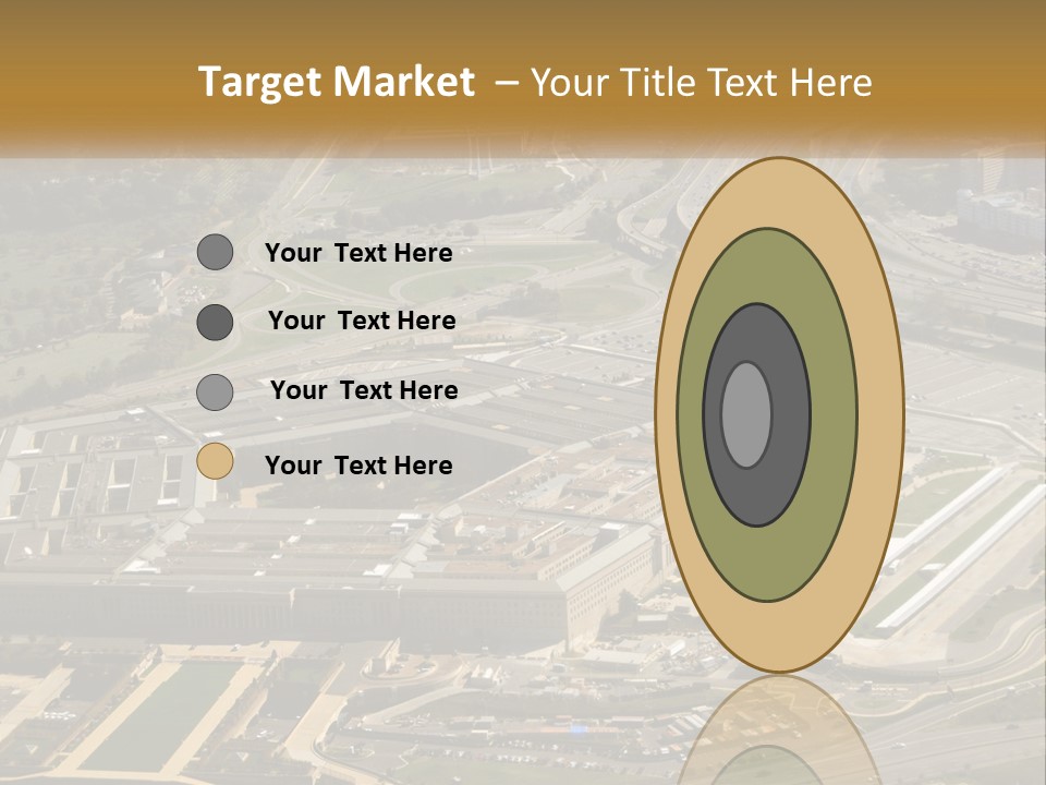 An Aerial View Of A Large Building In A City PowerPoint Template