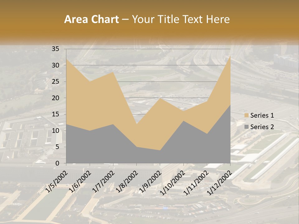 An Aerial View Of A Large Building In A City PowerPoint Template