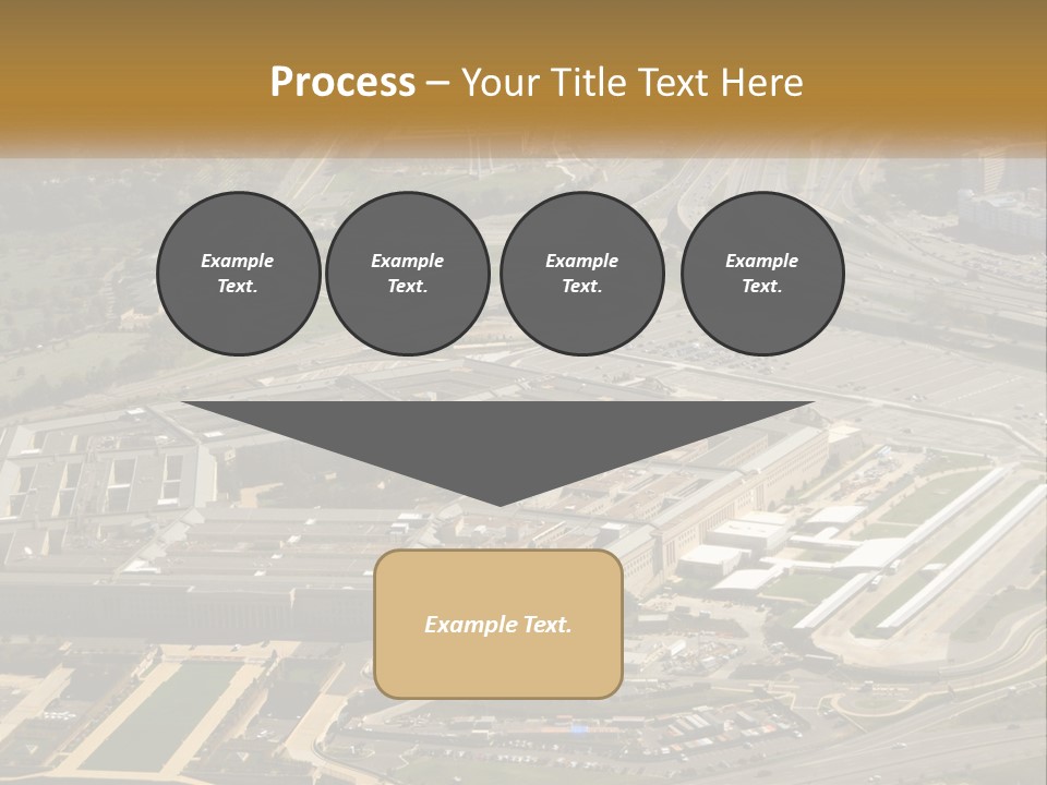 An Aerial View Of A Large Building In A City PowerPoint Template