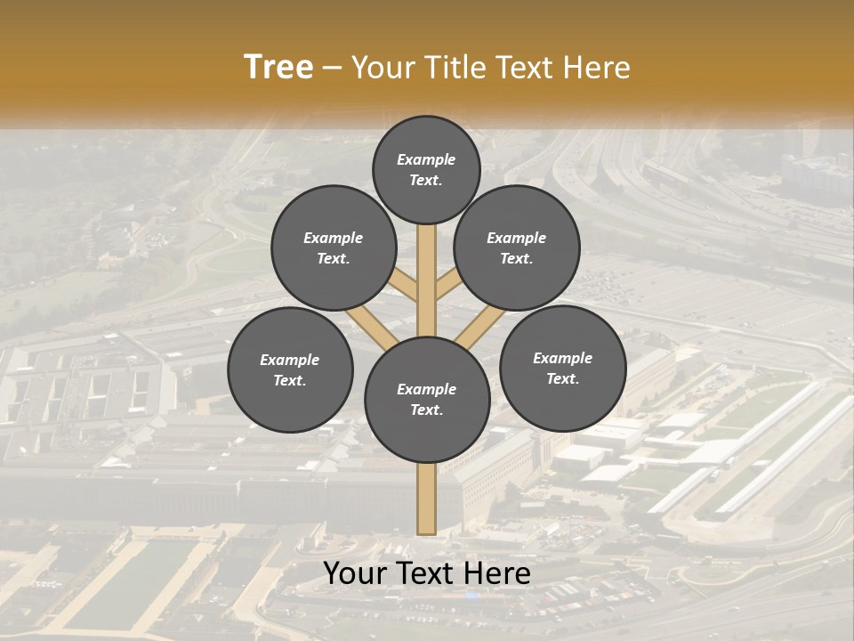 An Aerial View Of A Large Building In A City PowerPoint Template