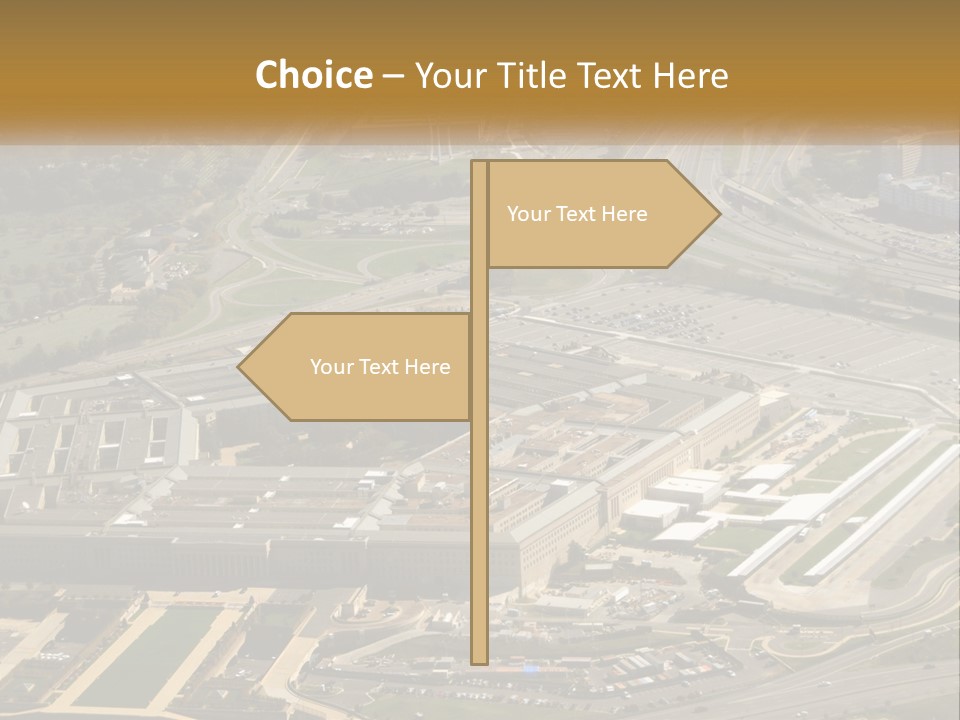 An Aerial View Of A Large Building In A City PowerPoint Template