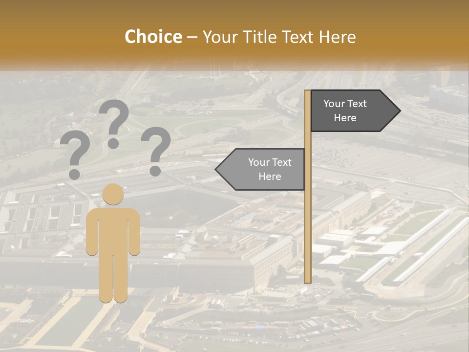 An Aerial View Of A Large Building In A City PowerPoint Template