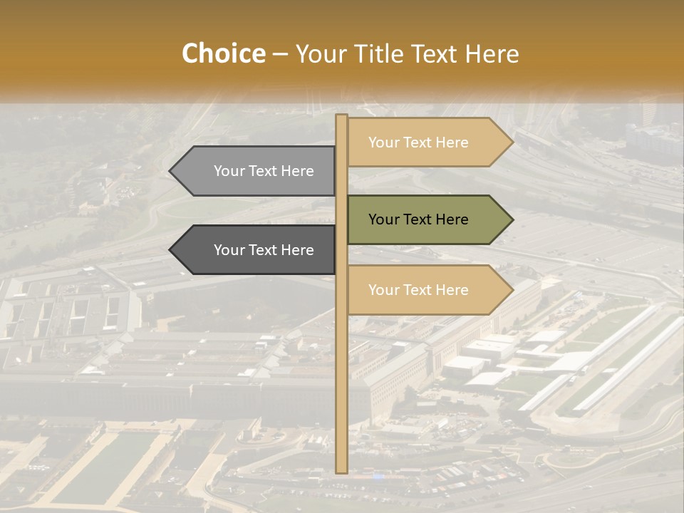 An Aerial View Of A Large Building In A City PowerPoint Template