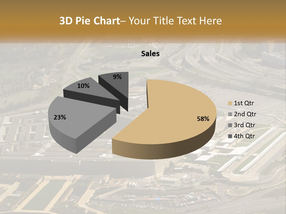 An Aerial View Of A Large Building In A City PowerPoint Template