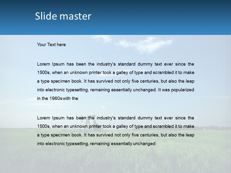 A Tractor In A Green Field With A Blue Sky In The Background PowerPoint Template