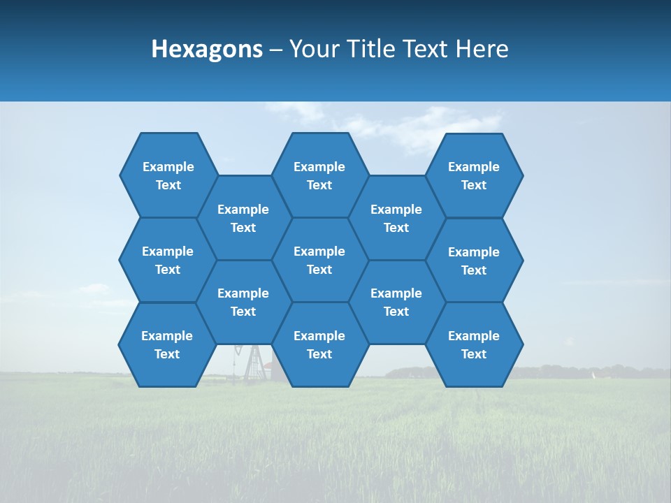 A Tractor In A Green Field With A Blue Sky In The Background PowerPoint Template