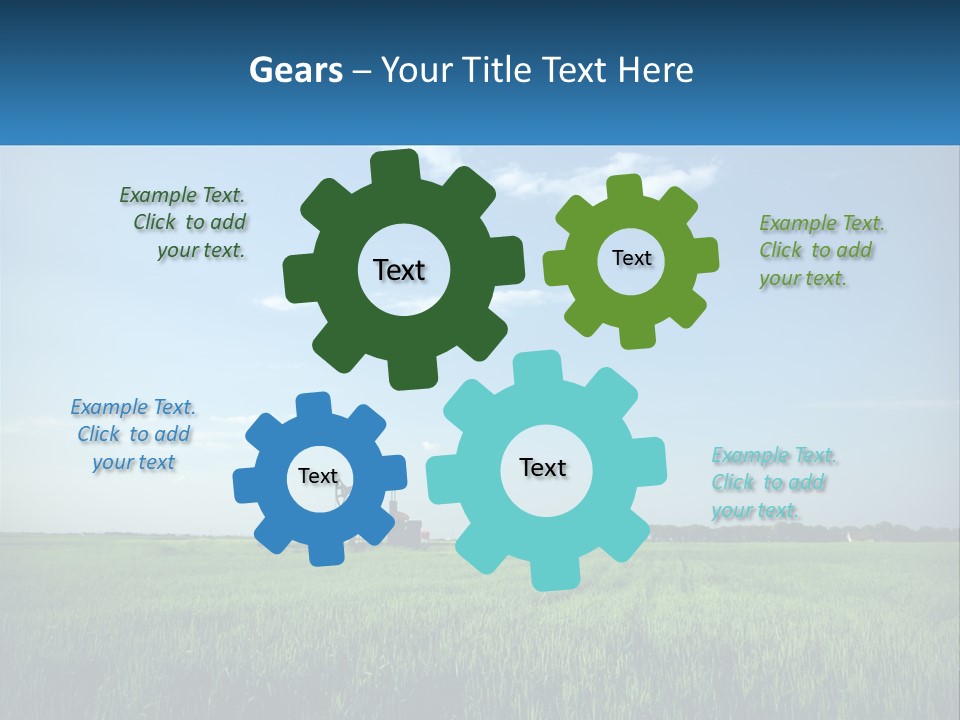 A Tractor In A Green Field With A Blue Sky In The Background PowerPoint Template