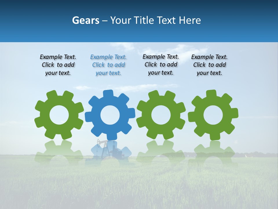 A Tractor In A Green Field With A Blue Sky In The Background PowerPoint Template