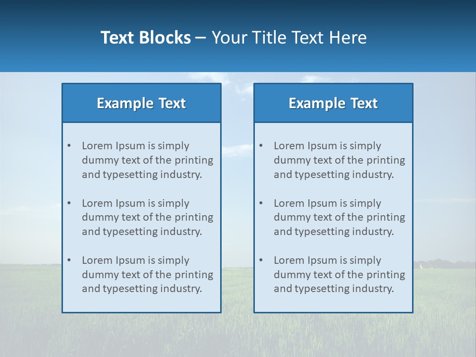 A Tractor In A Green Field With A Blue Sky In The Background PowerPoint Template