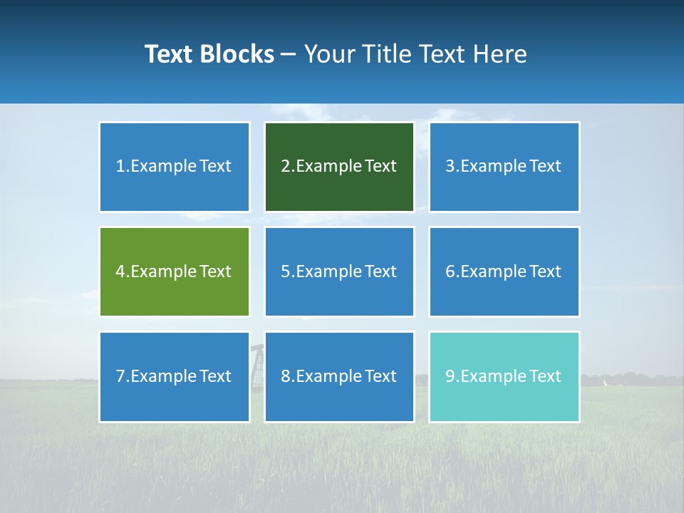A Tractor In A Green Field With A Blue Sky In The Background PowerPoint Template