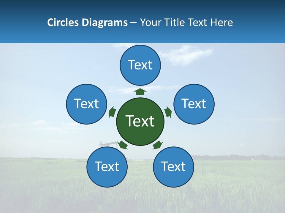 A Tractor In A Green Field With A Blue Sky In The Background PowerPoint Template