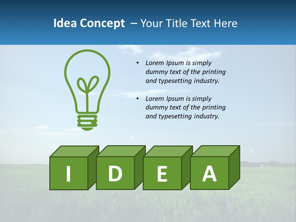 A Tractor In A Green Field With A Blue Sky In The Background PowerPoint Template