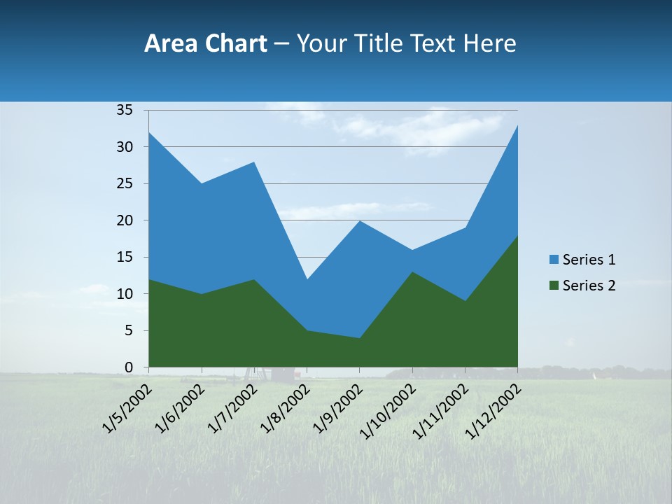 A Tractor In A Green Field With A Blue Sky In The Background PowerPoint Template