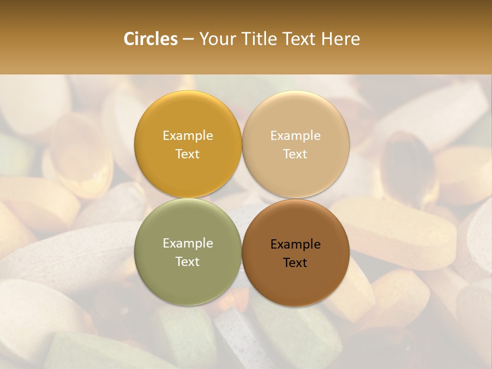 A Pile Of Pills With A Name Of Presentation PowerPoint Template