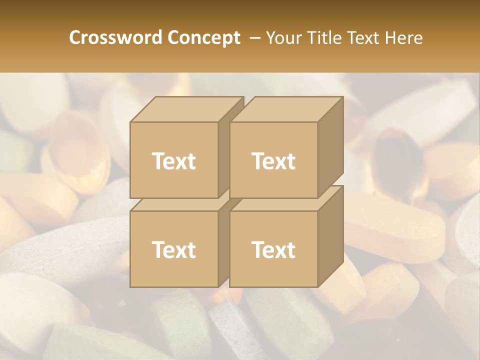 A Pile Of Pills With A Name Of Presentation PowerPoint Template