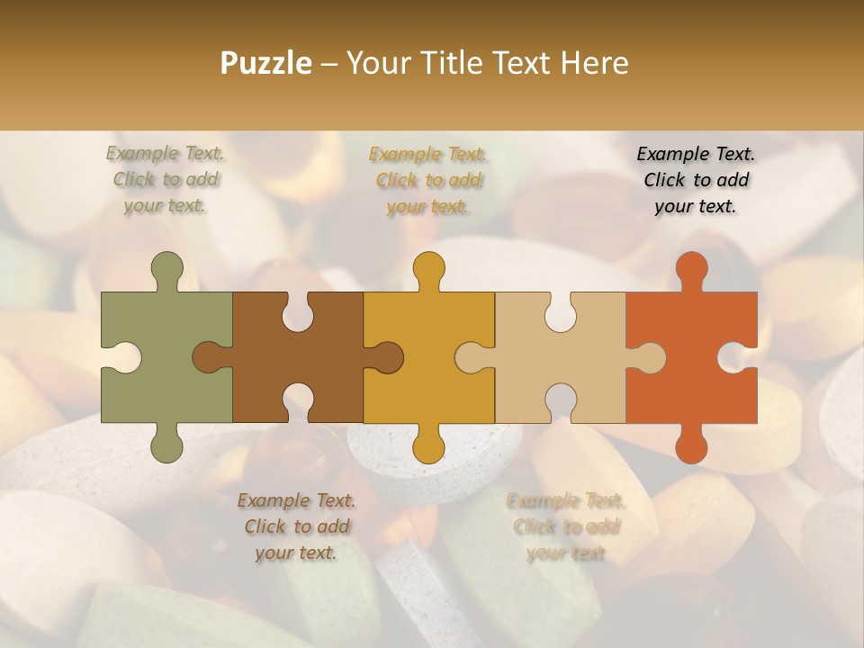 A Pile Of Pills With A Name Of Presentation PowerPoint Template