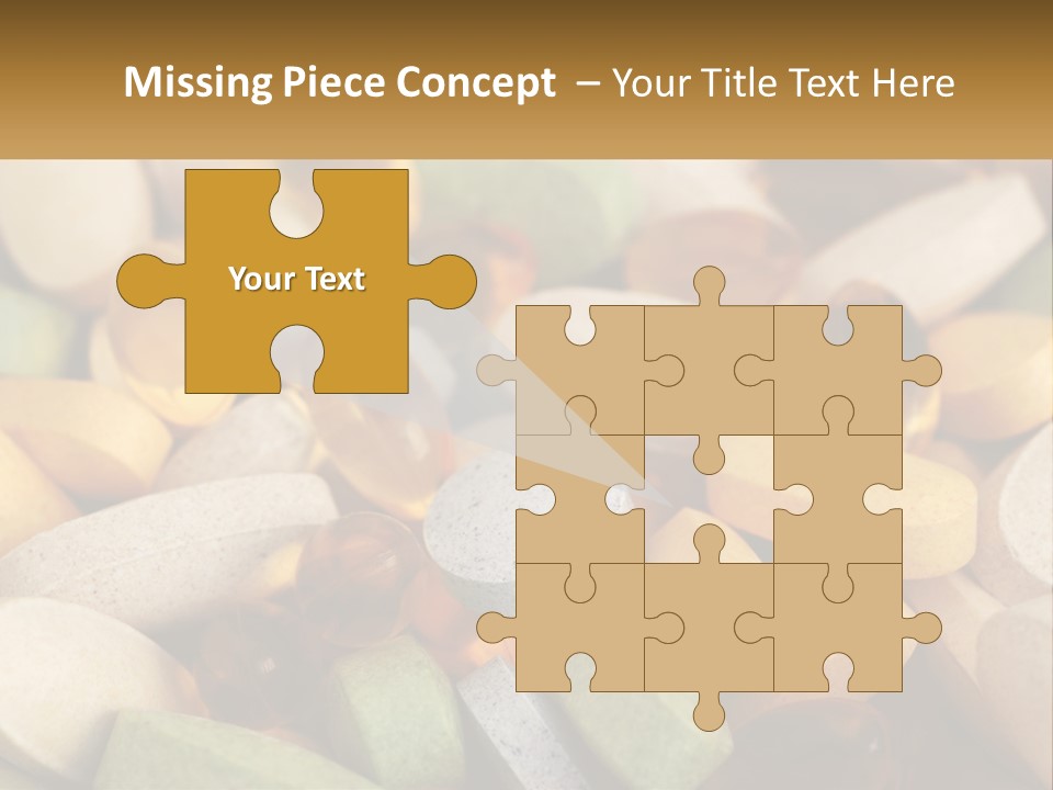 A Pile Of Pills With A Name Of Presentation PowerPoint Template