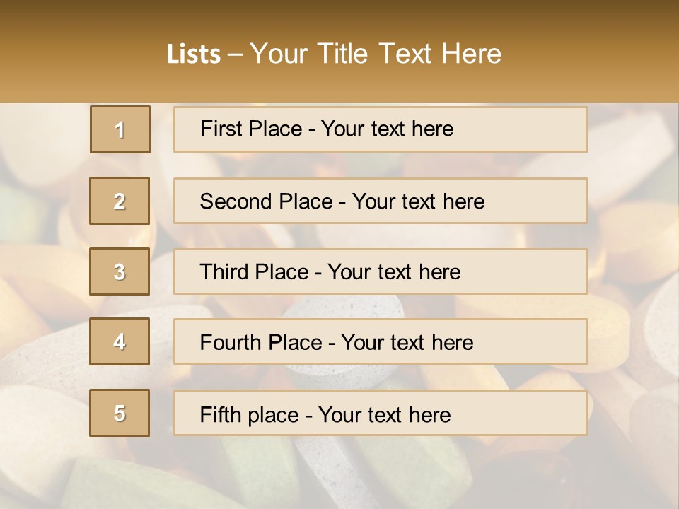 A Pile Of Pills With A Name Of Presentation PowerPoint Template