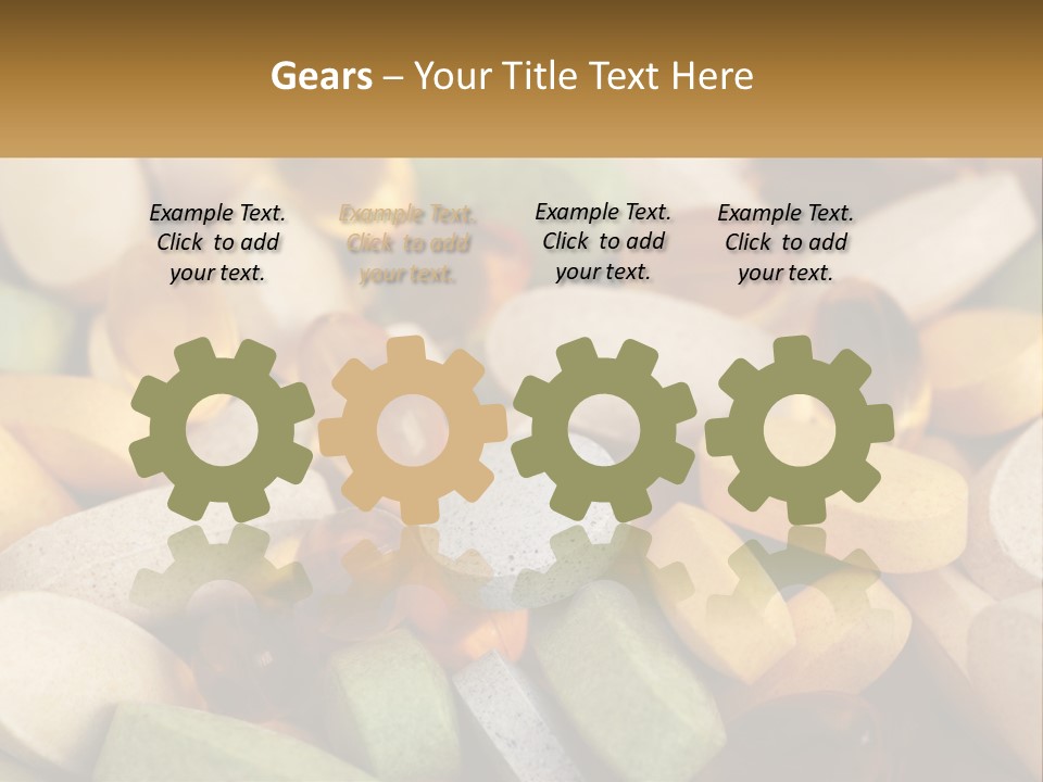 A Pile Of Pills With A Name Of Presentation PowerPoint Template