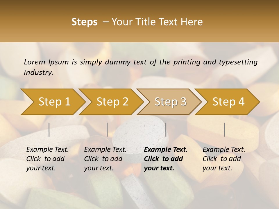 A Pile Of Pills With A Name Of Presentation PowerPoint Template