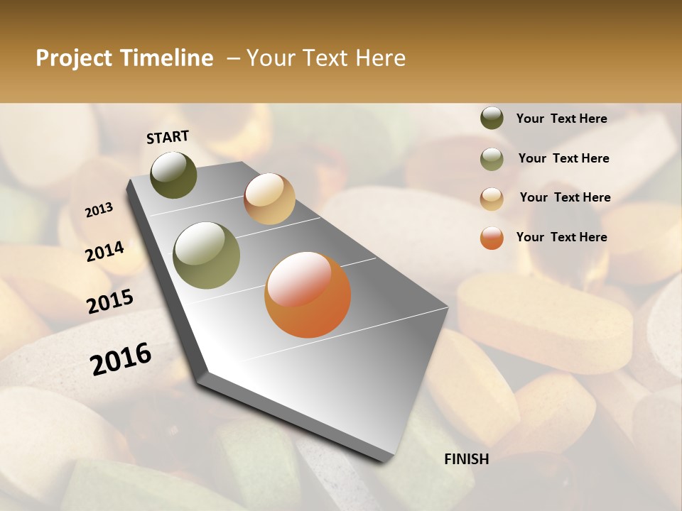 A Pile Of Pills With A Name Of Presentation PowerPoint Template