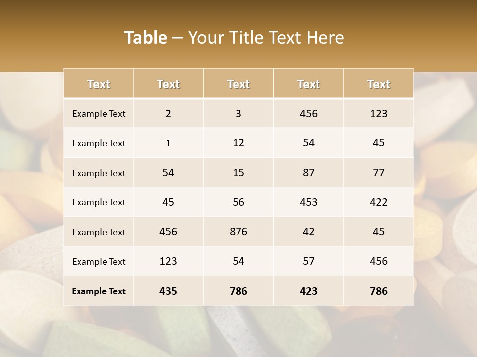 A Pile Of Pills With A Name Of Presentation PowerPoint Template