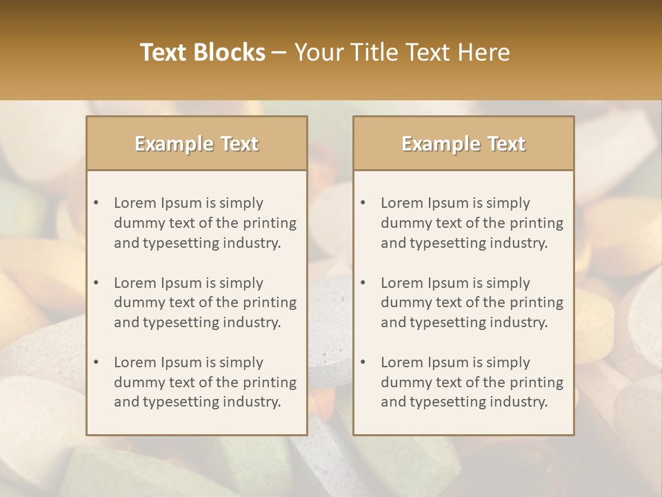 A Pile Of Pills With A Name Of Presentation PowerPoint Template