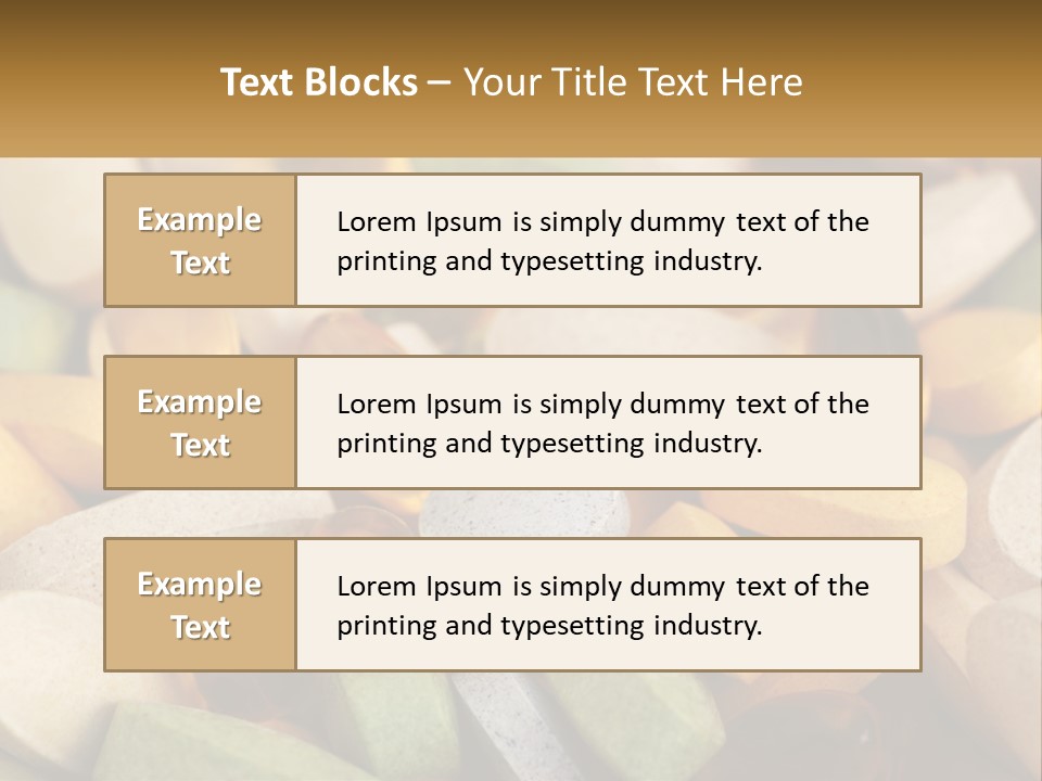 A Pile Of Pills With A Name Of Presentation PowerPoint Template