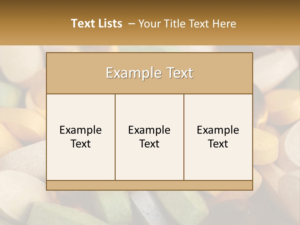 A Pile Of Pills With A Name Of Presentation PowerPoint Template
