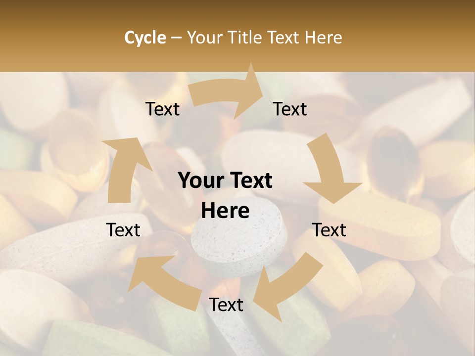 A Pile Of Pills With A Name Of Presentation PowerPoint Template