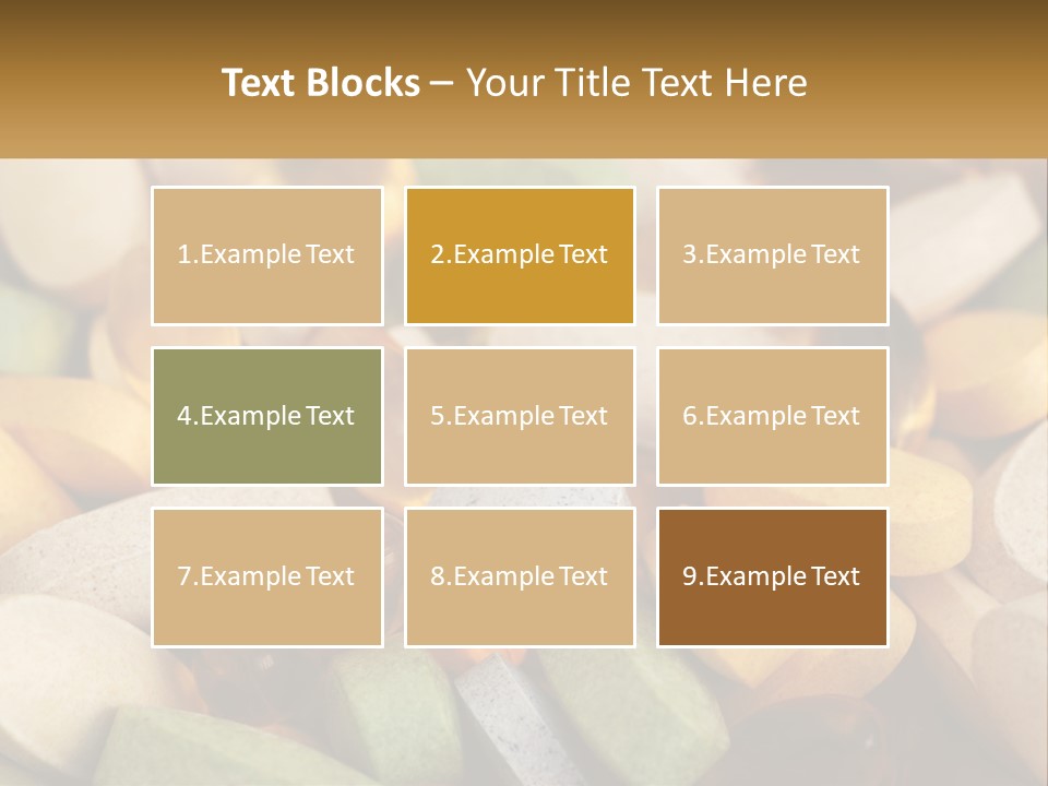 A Pile Of Pills With A Name Of Presentation PowerPoint Template