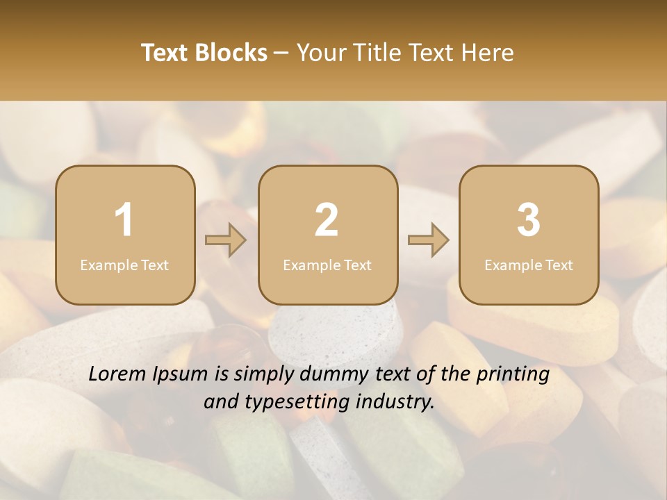 A Pile Of Pills With A Name Of Presentation PowerPoint Template