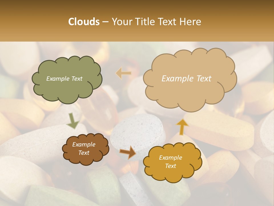 A Pile Of Pills With A Name Of Presentation PowerPoint Template