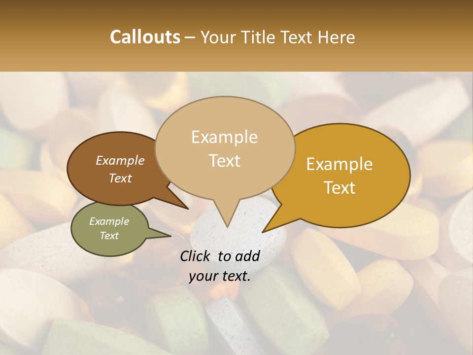 A Pile Of Pills With A Name Of Presentation PowerPoint Template