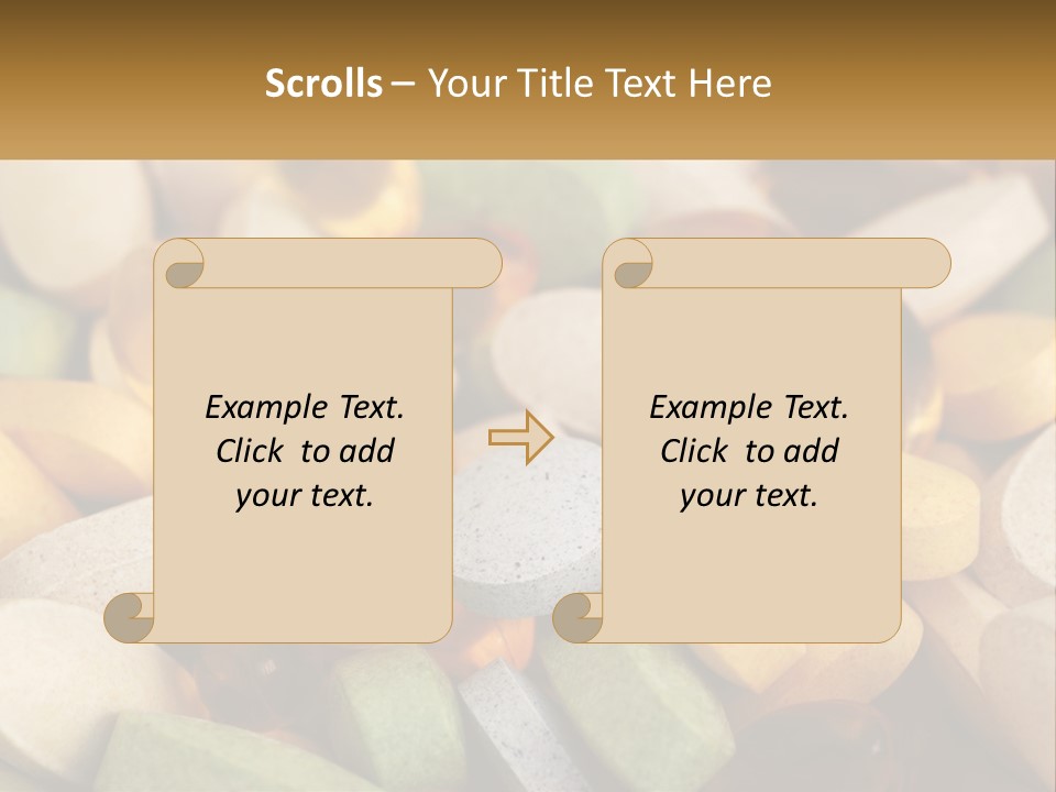A Pile Of Pills With A Name Of Presentation PowerPoint Template