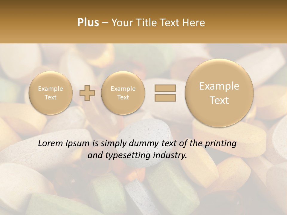 A Pile Of Pills With A Name Of Presentation PowerPoint Template