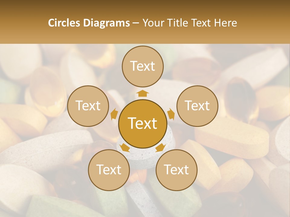 A Pile Of Pills With A Name Of Presentation PowerPoint Template