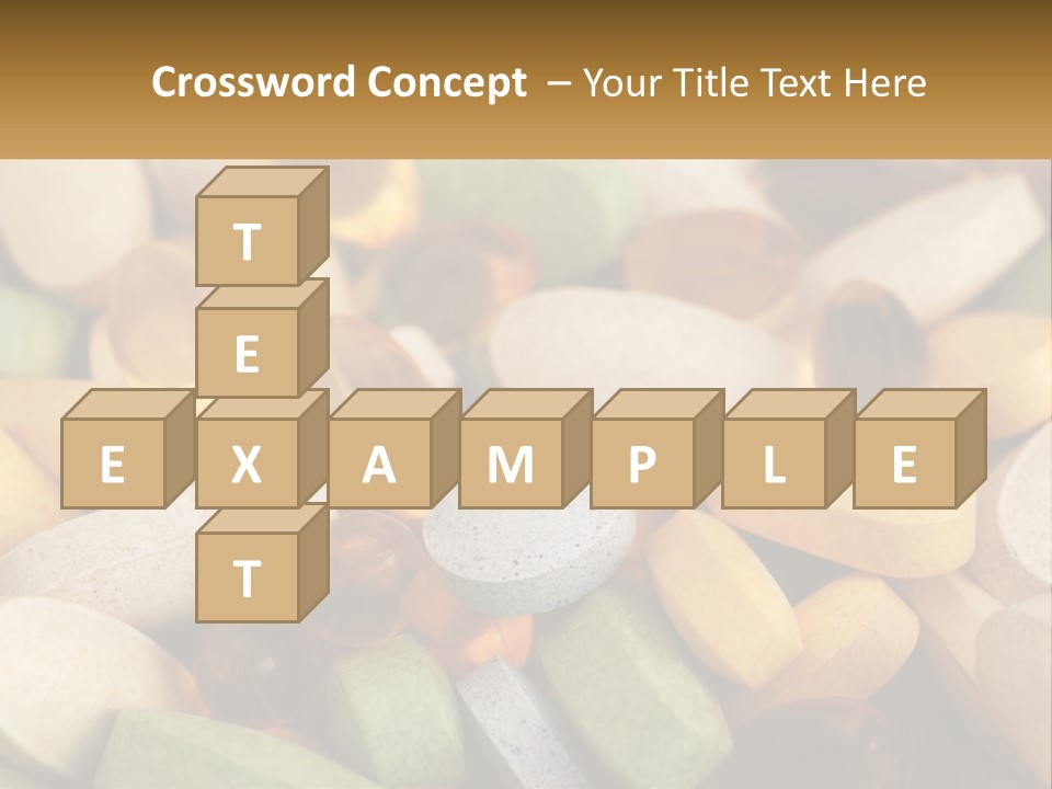 A Pile Of Pills With A Name Of Presentation PowerPoint Template