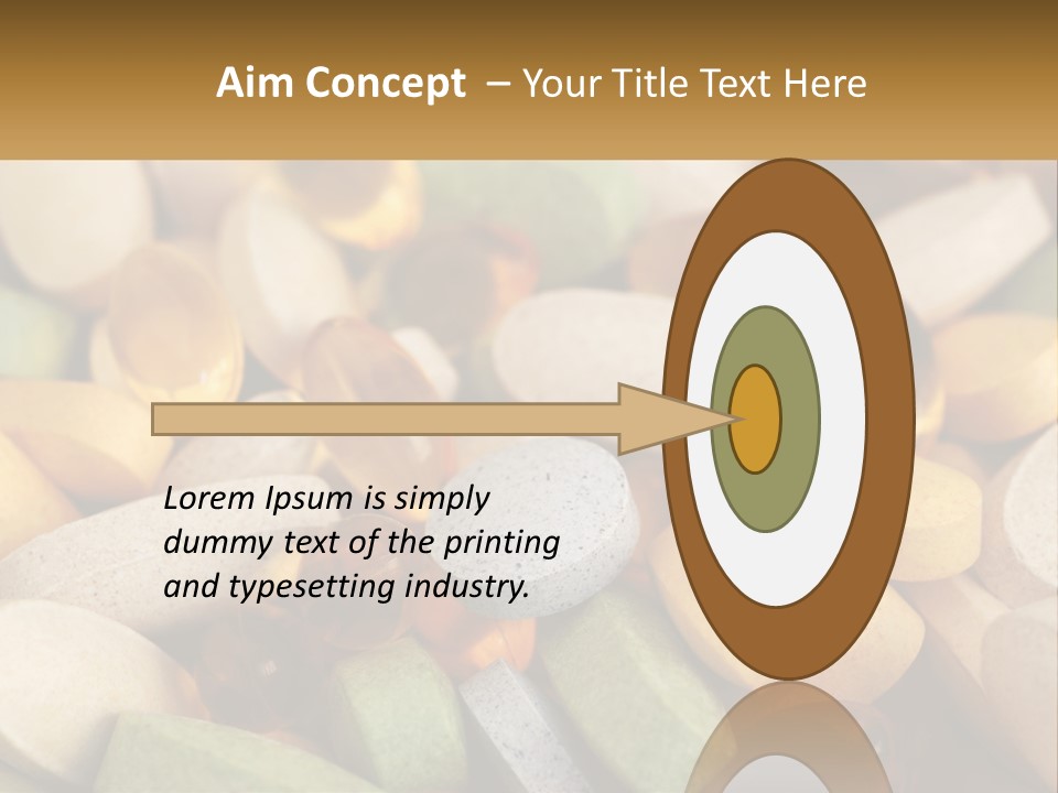 A Pile Of Pills With A Name Of Presentation PowerPoint Template