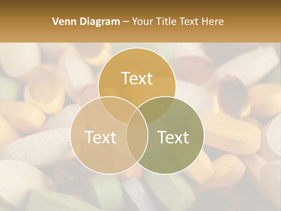 A Pile Of Pills With A Name Of Presentation PowerPoint Template