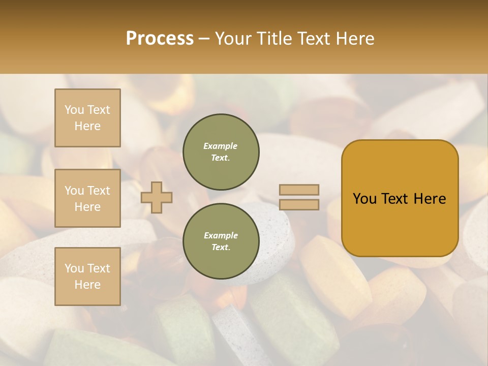 A Pile Of Pills With A Name Of Presentation PowerPoint Template