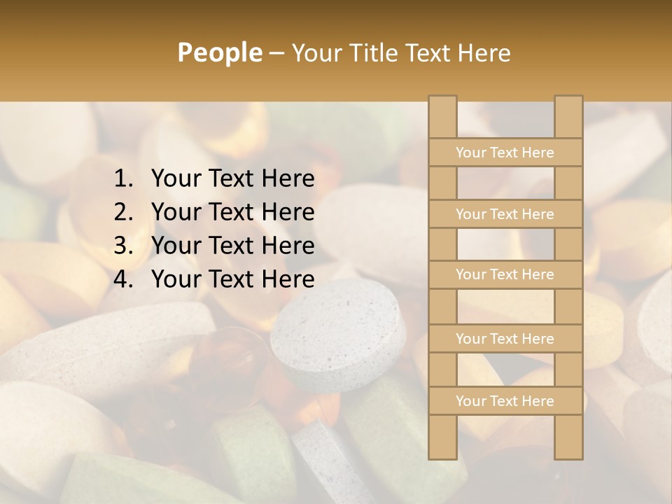 A Pile Of Pills With A Name Of Presentation PowerPoint Template
