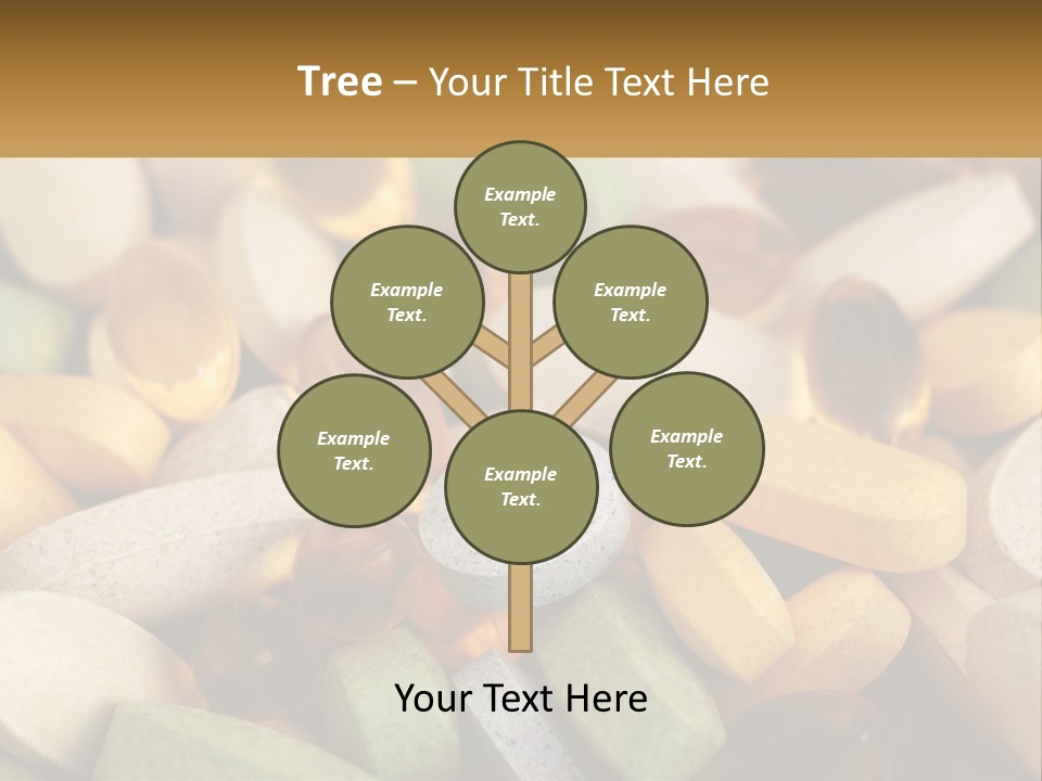 A Pile Of Pills With A Name Of Presentation PowerPoint Template