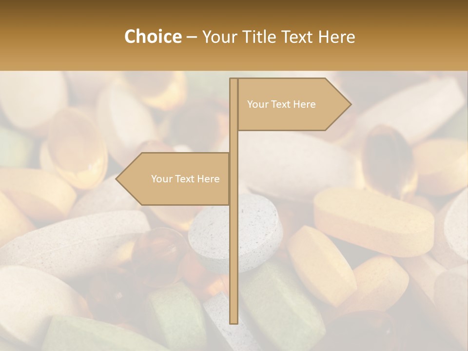 A Pile Of Pills With A Name Of Presentation PowerPoint Template