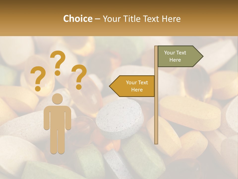 A Pile Of Pills With A Name Of Presentation PowerPoint Template