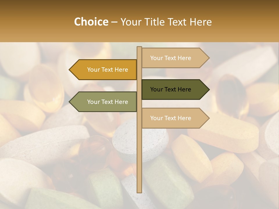 A Pile Of Pills With A Name Of Presentation PowerPoint Template