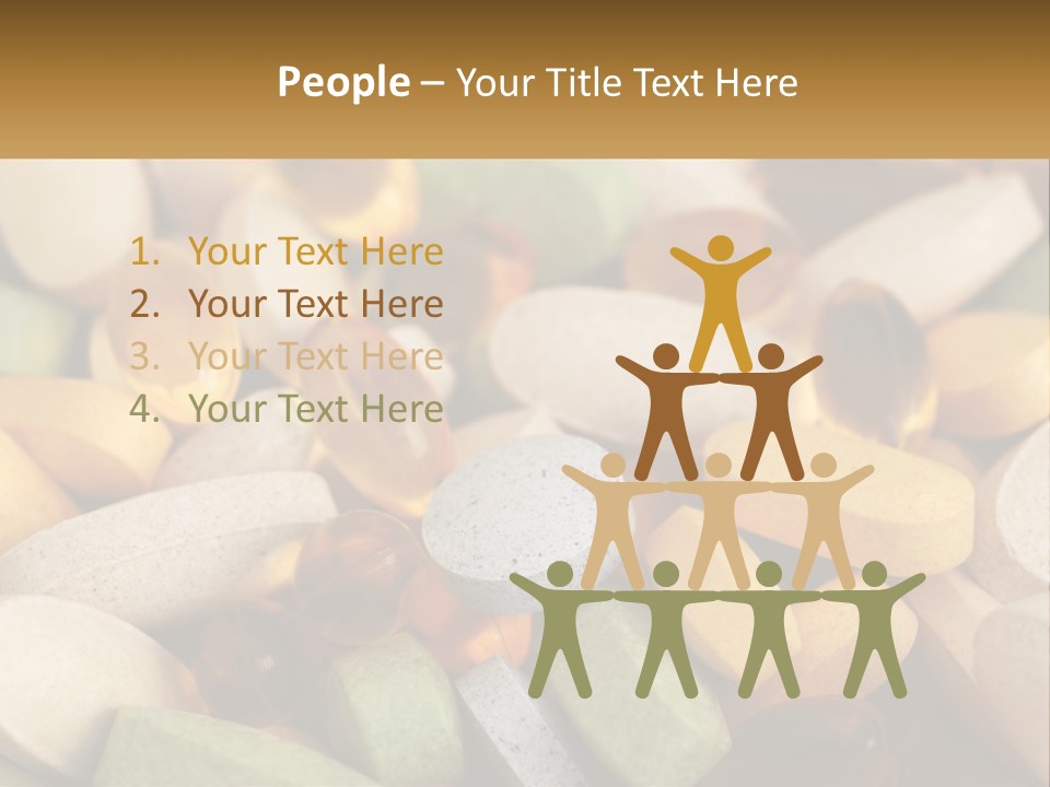 A Pile Of Pills With A Name Of Presentation PowerPoint Template