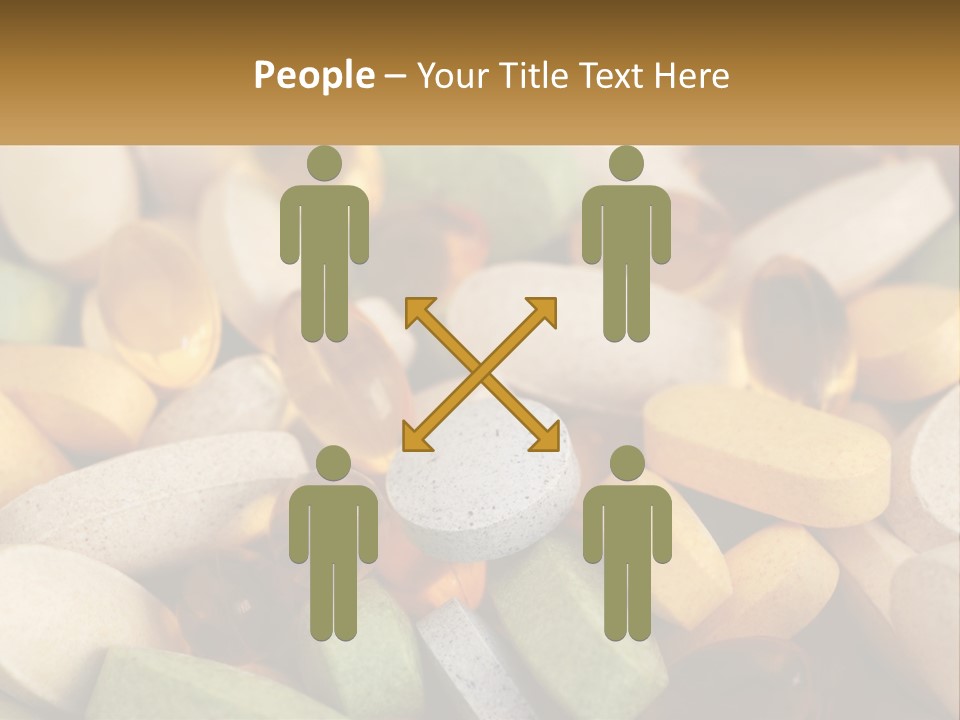 A Pile Of Pills With A Name Of Presentation PowerPoint Template