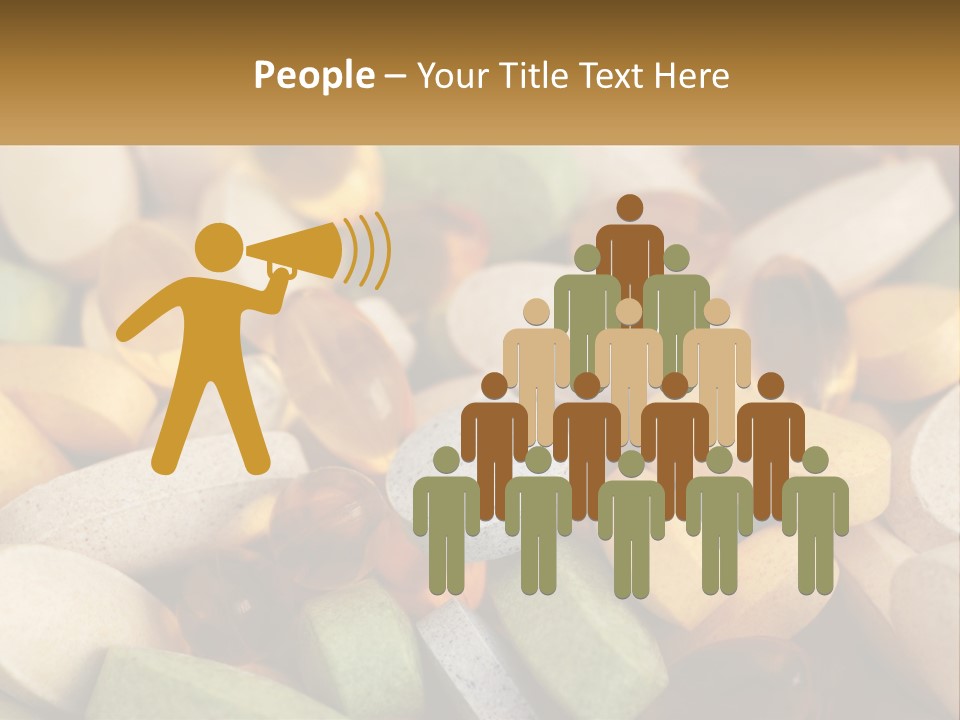 A Pile Of Pills With A Name Of Presentation PowerPoint Template